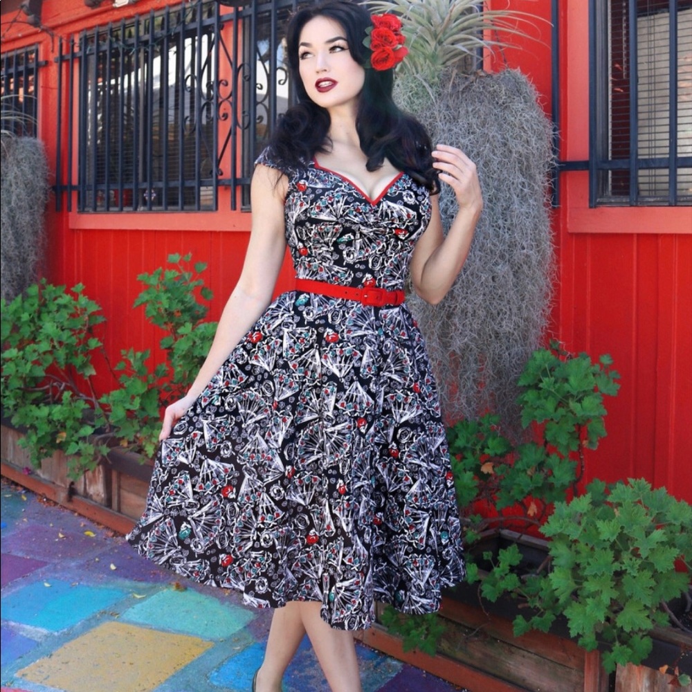 Pinup Couture Heidi Dress - Large- Spanish Fan